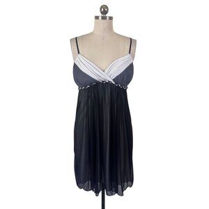 Ruby Rox Y2K Babydoll Dress Womens Large Black Sleeveless Empire Waist Party 90s